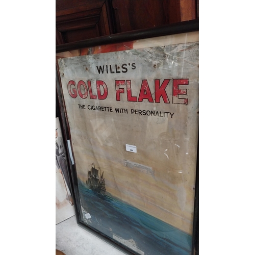 284 - Wills's Gold Flake framed advertising print. {74 cm H x 53 cm W}.