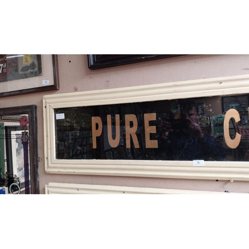 38 - Pure Chemicals painted glass sign in wooden frame. This is similar to sign on old Lennox Chemicals b... 