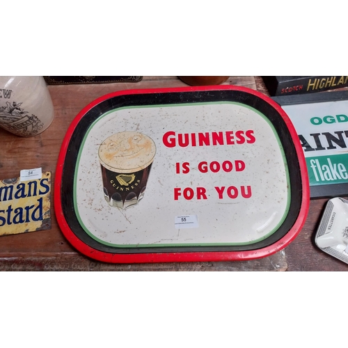 55 - Guinness is Good for You tin plate advertising tray. {32 cm H x 42 cm W}.