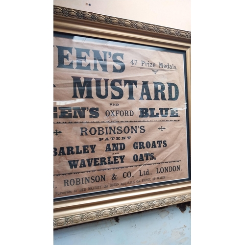 63 - Keen's Mustard Oxford Blue framed advertising print. {63 cm H x 73 cm W}.