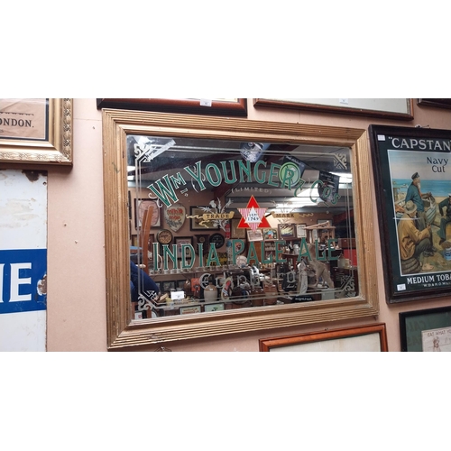 81 - William Younger & Co's Indian Pale Ale Edinburgh framed advertising mirror. {70 cm H x 94 cm W}.