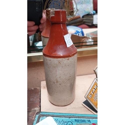 88 - Early 20th C. Michael Cassidy of Ballyshannon stoneware ginger beer bottle. {20 cm H x 7 cm Dia.}