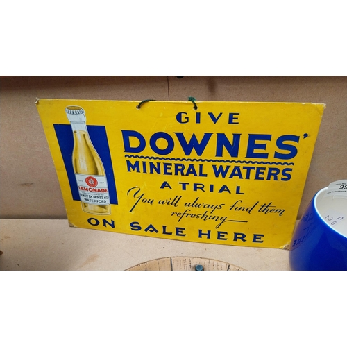 95 - Give Downes' Mineral Waters A Trial Waterford advertising showcard {18 cm H x 39 cm W}.