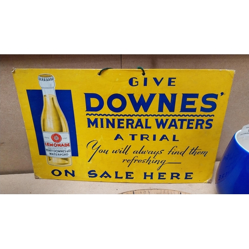 95 - Give Downes' Mineral Waters A Trial Waterford advertising showcard {18 cm H x 39 cm W}.