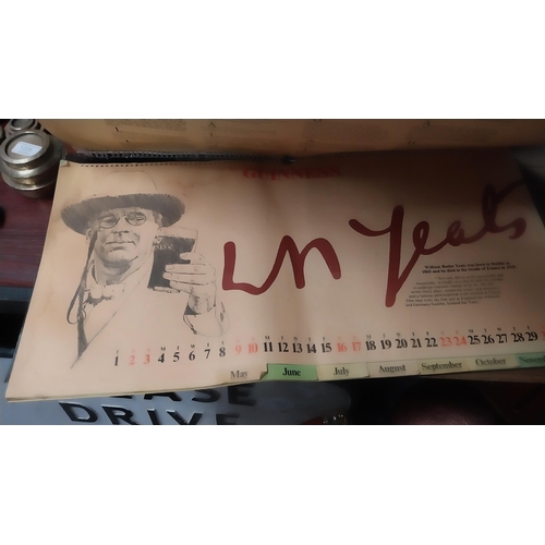 Guinness 1981 advertising calendar {31 cm H x 60 cm W}.