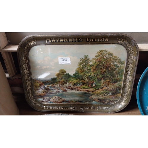 1256 - Marshall's Farola tin plate advertising tray. {31 cm H x 42 cm W}.