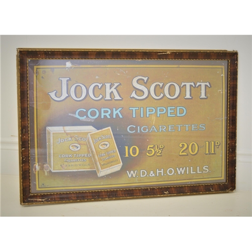 1262 - Jock Scott Cork Tipped cigarettes framed advertisnig print {50 cm H x 76 cm W}.