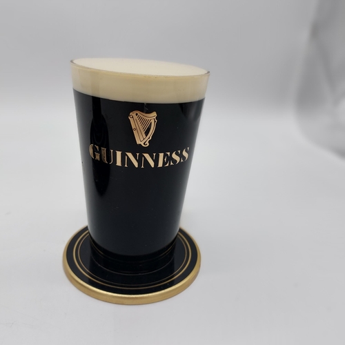 1260A - Two Guinness Perspex counter fonts in the form of a Guinness Bottle { 28cm H X 15cm Dia  }  and Guin... 