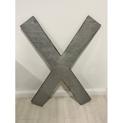 230A - Cast iron Railway Crossing sign {H 120cm x W 88cm x D 2cm }.