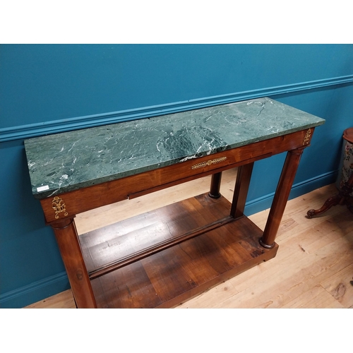 104 - 19th C. French rosewood consoled table with marble top, mirrored back and ormolu mounts raised on tu... 