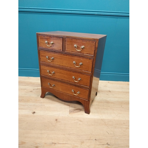 107 - Good quality mahogany bachelor chest of drawers with two short drawers over three long drawers and b... 