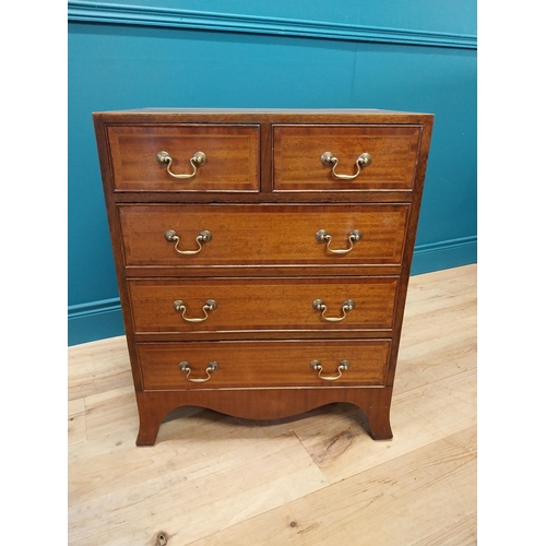 107 - Good quality mahogany bachelor chest of drawers with two short drawers over three long drawers and b... 