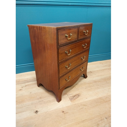 107 - Good quality mahogany bachelor chest of drawers with two short drawers over three long drawers and b... 