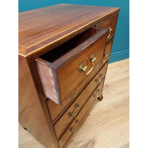 107 - Good quality mahogany bachelor chest of drawers with two short drawers over three long drawers and b... 