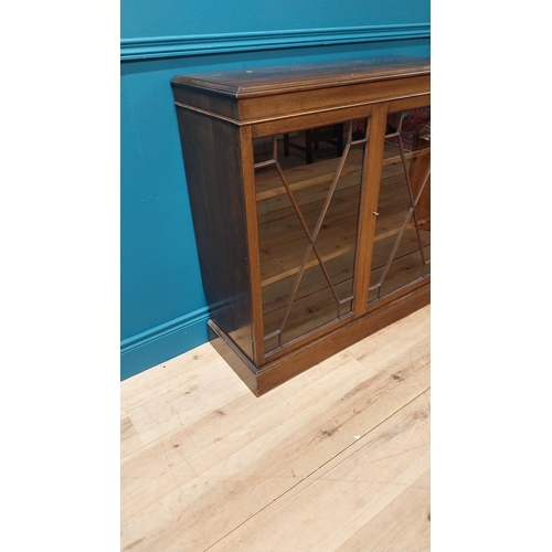 112 - Good quality Edwardian mahogany bookcase with two astral glazed doors raised on platform base {92 cm... 