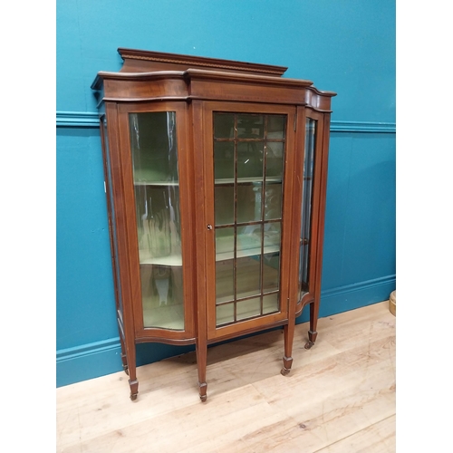 120 - Good quality Edwardian mahogany and satinwood inlaid display cabinet with single glazed door and gla... 