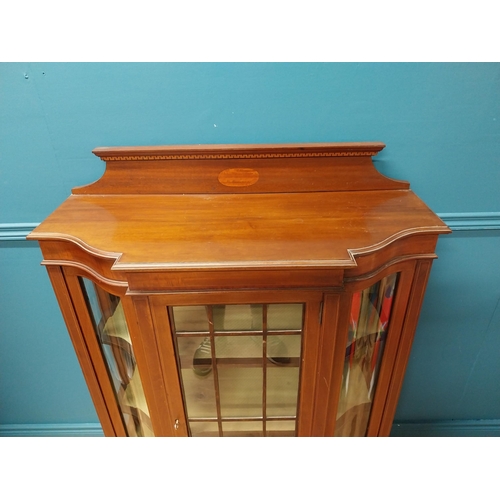 120 - Good quality Edwardian mahogany and satinwood inlaid display cabinet with single glazed door and gla... 