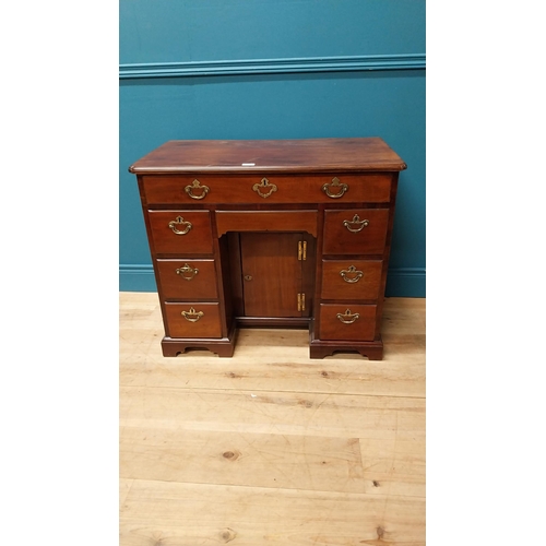 126 - Irish Georgian mahogany low boy with central long drawer above six short drawers raised on bracket f... 