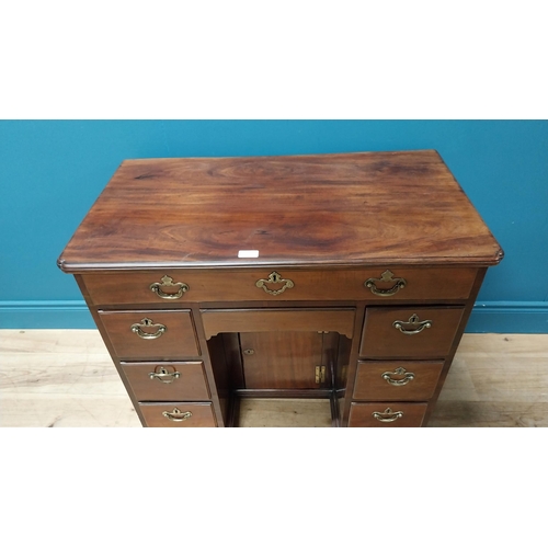 126 - Irish Georgian mahogany low boy with central long drawer above six short drawers raised on bracket f... 