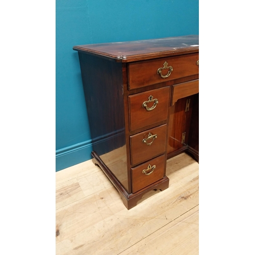 126 - Irish Georgian mahogany low boy with central long drawer above six short drawers raised on bracket f... 