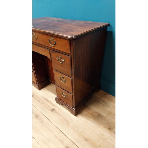 126 - Irish Georgian mahogany low boy with central long drawer above six short drawers raised on bracket f... 