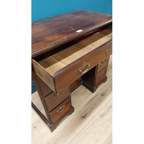 126 - Irish Georgian mahogany low boy with central long drawer above six short drawers raised on bracket f... 