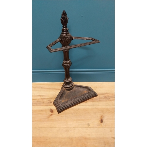 130 - Decorative Victorian cast iron stick stand {65 cm H x 67 cm W x 22 cm D}.