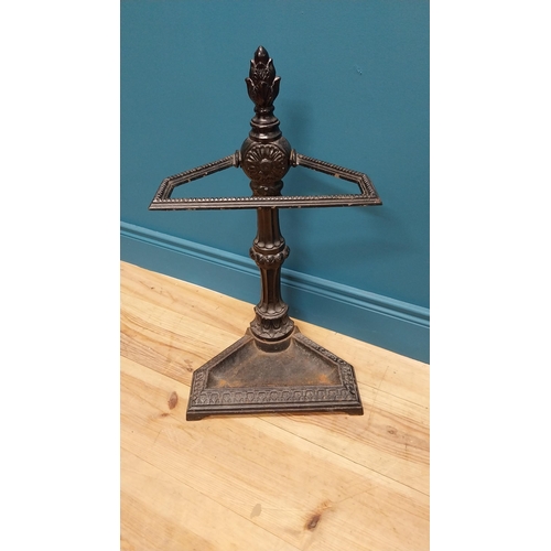 130 - Decorative Victorian cast iron stick stand {65 cm H x 67 cm W x 22 cm D}.