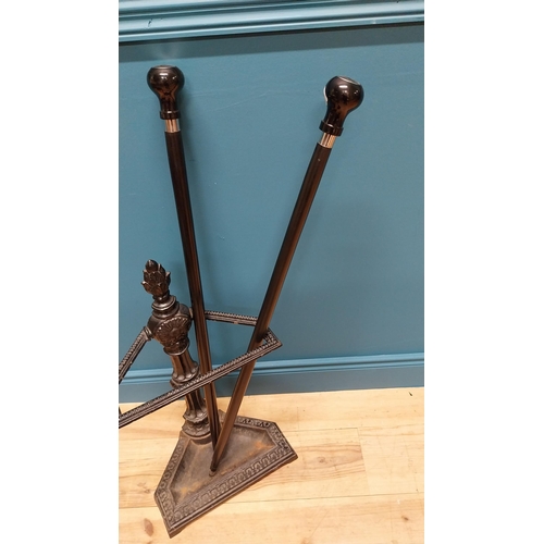 131 - Pair of ebonised walking sticks BMW and Ford {90 cm L}.