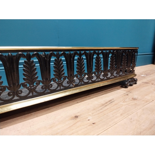 134 - Regency brass and metal fender {22 cm H x 106 cm W x 25 cm D}.