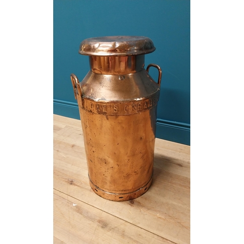 136 - Early 20th C. copperised creamery can {68 cm H x 36 cm Dia.}.