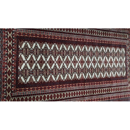 140 - Decorative Persian carpet square {215 cm L x 132 cm W }.