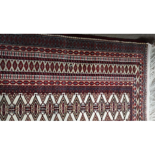 140 - Decorative Persian carpet square {215 cm L x 132 cm W }.