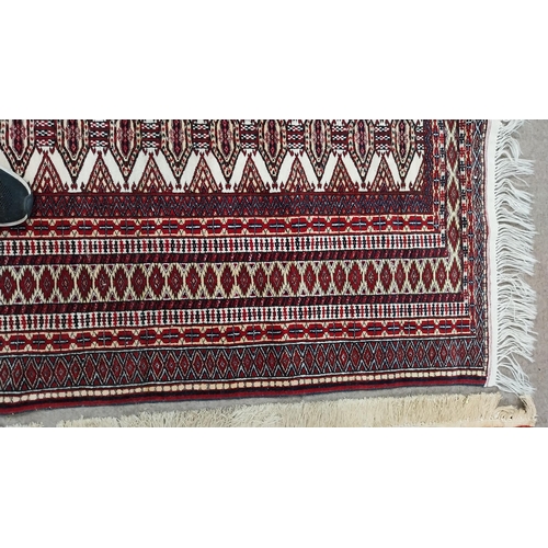 140 - Decorative Persian carpet square {215 cm L x 132 cm W }.