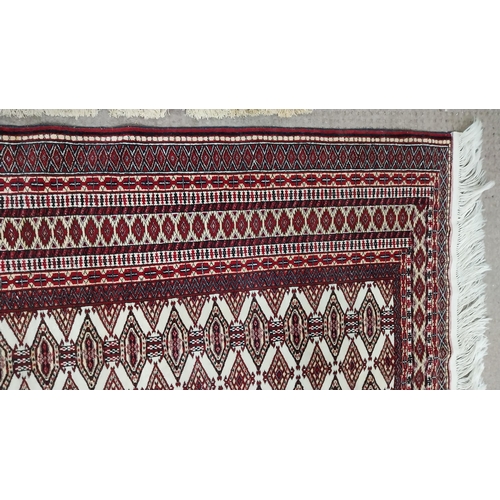 140 - Decorative Persian carpet square {215 cm L x 132 cm W }.