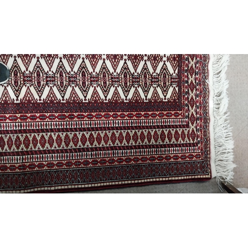 140 - Decorative Persian carpet square {215 cm L x 132 cm W }.