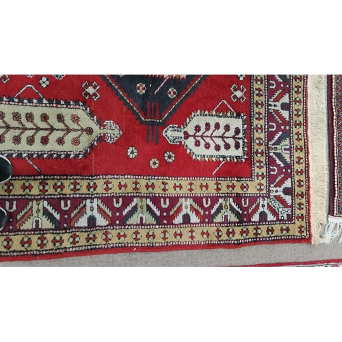 142 - Decorative Persian carpet square {243 cm L x 157 cm W }.