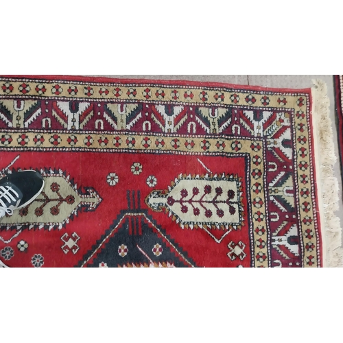 142 - Decorative Persian carpet square {243 cm L x 157 cm W }.