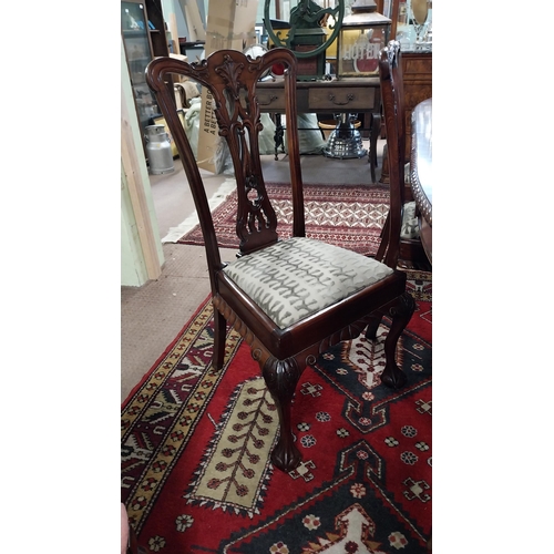 145 - Edwardian mahogany d-end dining table raised on cabriole legs and ball and claw feet in the Chippend... 