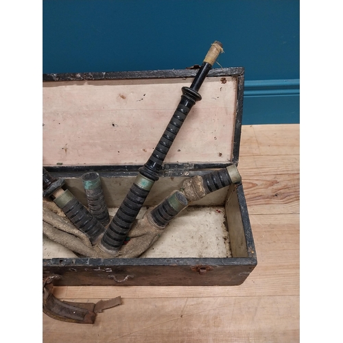 184 - Early 20th C. bag pipes in original box.