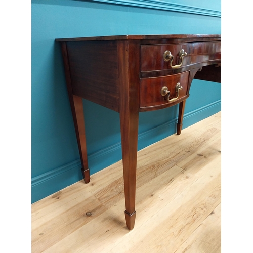 187 - Good quality 19th C. mahogany serpentine front desk raised on square tapered legs {82 cm H x 104 cm ... 