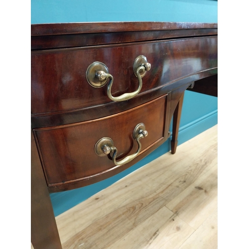 187 - Good quality 19th C. mahogany serpentine front desk raised on square tapered legs {82 cm H x 104 cm ... 