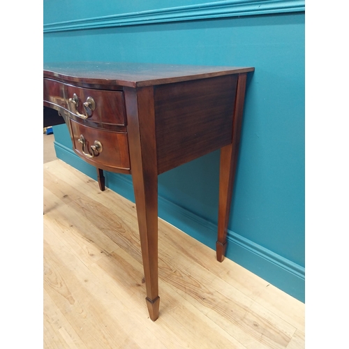 187 - Good quality 19th C. mahogany serpentine front desk raised on square tapered legs {82 cm H x 104 cm ... 