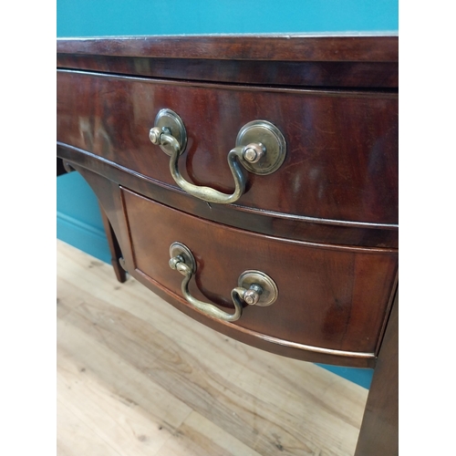 187 - Good quality 19th C. mahogany serpentine front desk raised on square tapered legs {82 cm H x 104 cm ... 