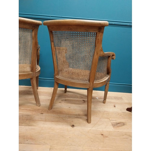 194 - Pair of 19th C. mahogany library chairs with Berger seats raised on reeded legs {87 cm H x 63 cm W x... 