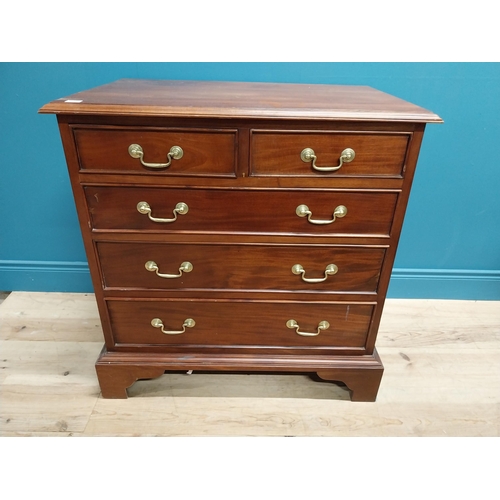 204 - Mahogany bachelors chest with two short drawers over three graduated drawers raised on bracket feet ... 