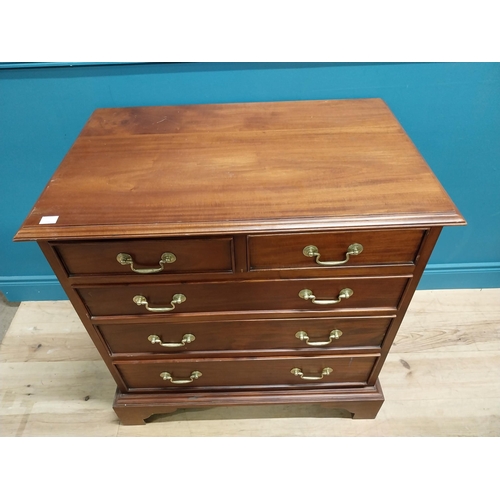 204 - Mahogany bachelors chest with two short drawers over three graduated drawers raised on bracket feet ... 