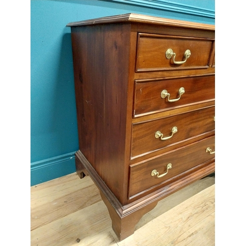 204 - Mahogany bachelors chest with two short drawers over three graduated drawers raised on bracket feet ... 