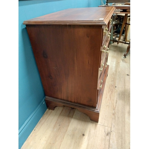 204 - Mahogany bachelors chest with two short drawers over three graduated drawers raised on bracket feet ... 