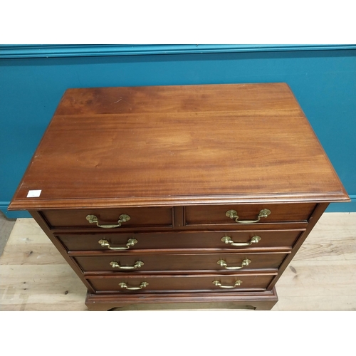 204 - Mahogany bachelors chest with two short drawers over three graduated drawers raised on bracket feet ... 